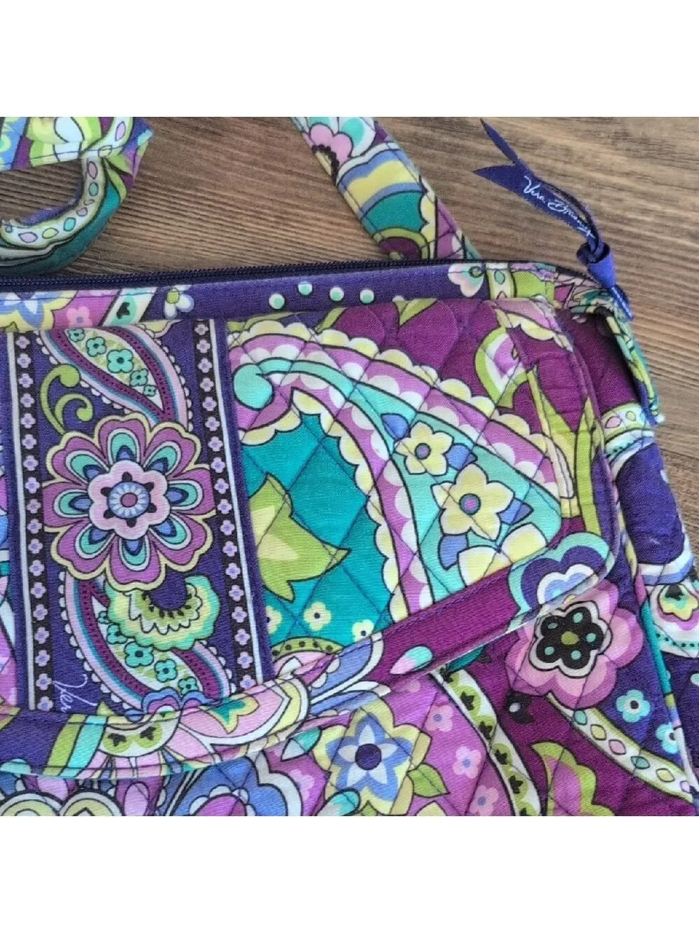 Vibrant Floral Quilted Tablet Crossbody Bag 10